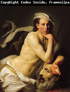 Johann Zoffany Self-portrait as David with the head of Goliath